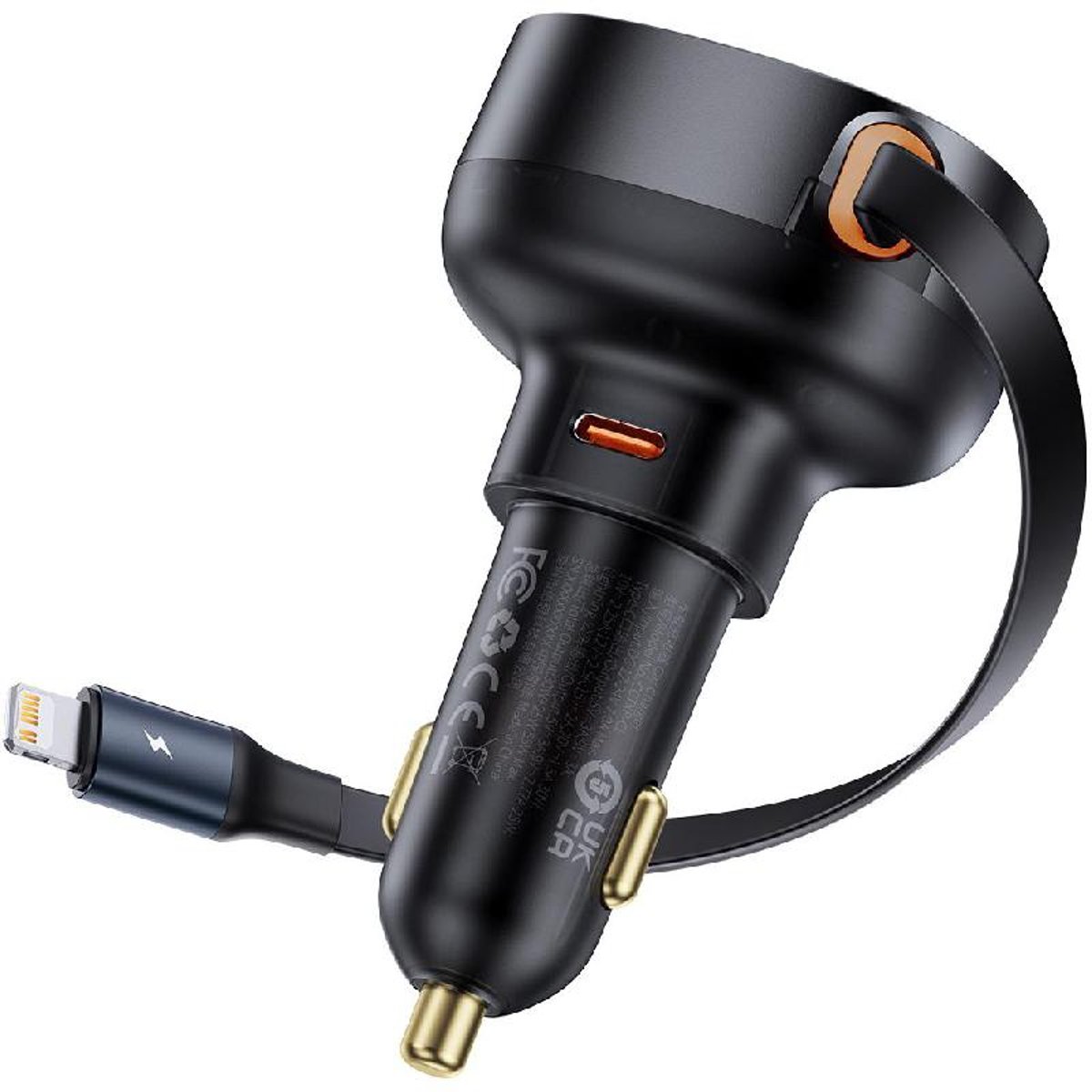 Baseus Enjoyment Pro 55W Car Charger USB-C Port with Built-in Retractable Lightning Cable Baseus Enjoyment Pro 55W Car Charger USB-C Port with Built-in Retractable Lightning Cable